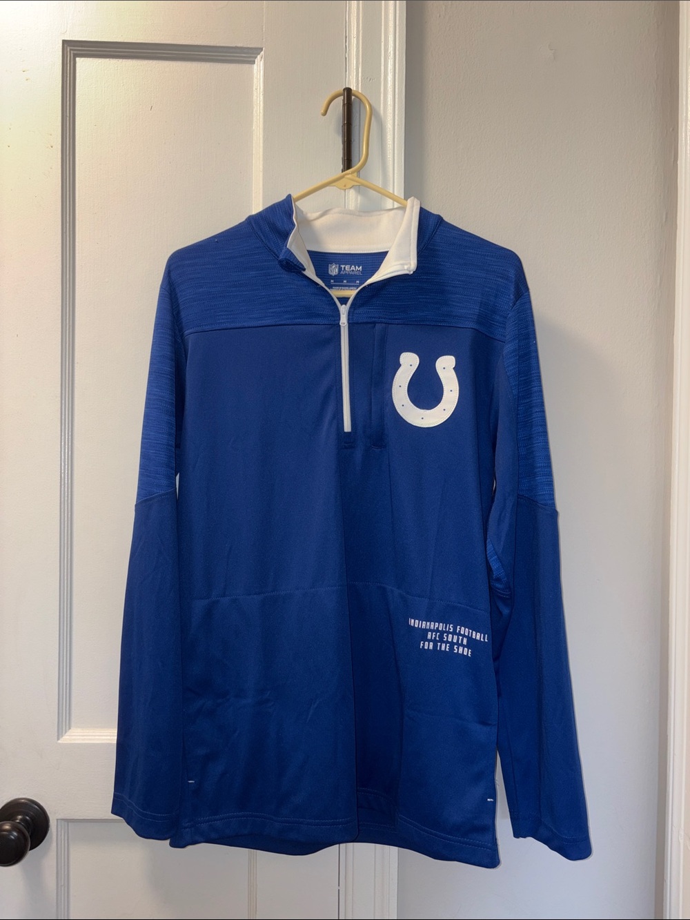 Team Apparel Royal Blue & White Colts V-Neck Quarter-Zip Pullover